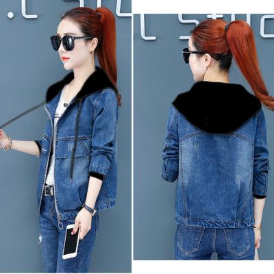 ÁO KHOÁC JEAN PHỐI NÓN ĐEN - NK344